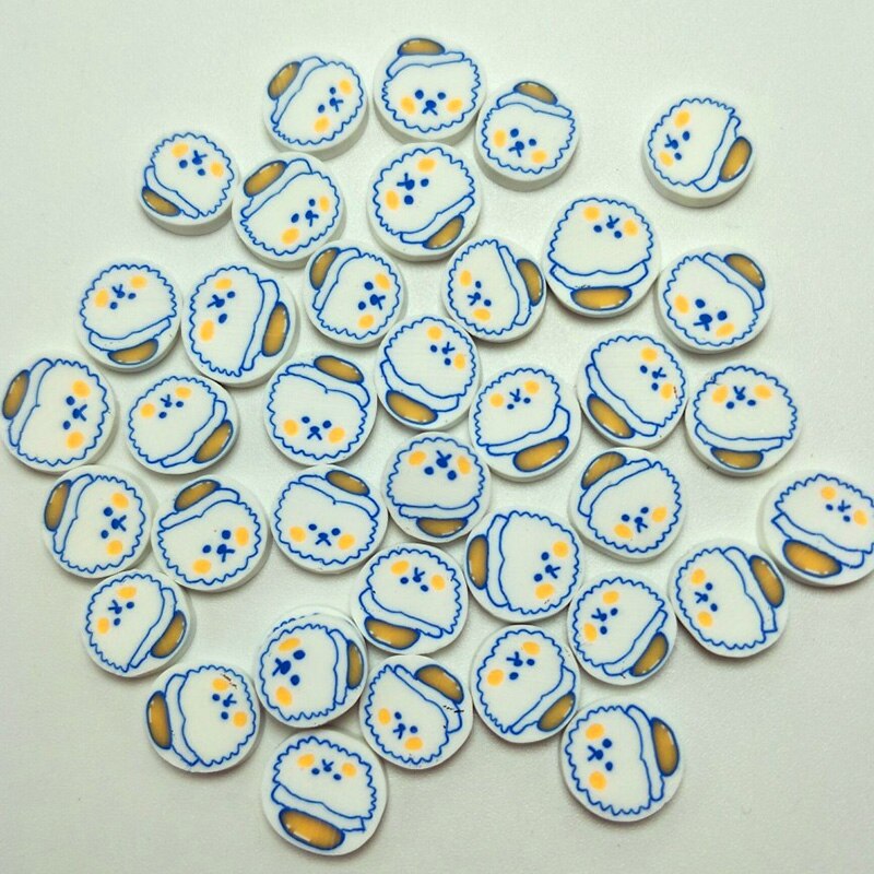 100g Cartoon Egg Dog Polymer Clay Slice Cute Sprinkles for Crafts Making Slimes Filler Accessories DIY Scrapbook Decoration 1cm: Default Title
