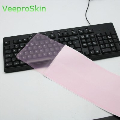 Keyboard Skin Cover Protector for Dell Asus HP Lenovo Apple ACER Desktop Computer PC wireless Standard: flatpink