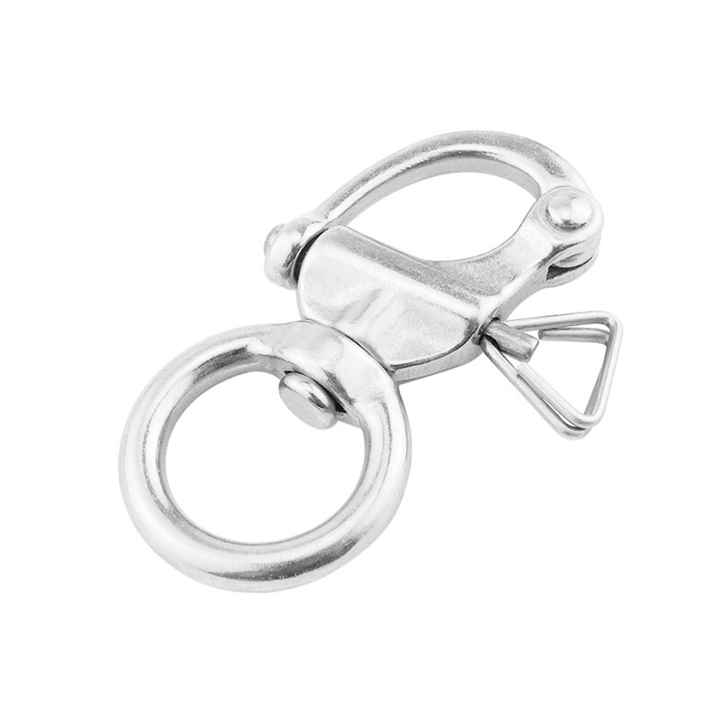 2Pcs/Set Swivel Eye Snap Shackle Quick Release Bail Rigging Stainless Steel Hook
