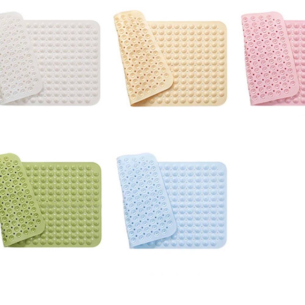 1Pcs Durable PVC Floor Mat Bathroom Foot Mat Skid Resistance Foot Mat Shower Floor Mat(White)