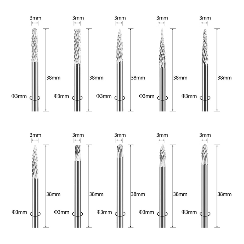! 25Pcs Rotary Cutters,End Mill Rotary Steel Bit Files Diamond Drill Bits,Rotary Tool With 1/8Inch Shank For DIY Carpen