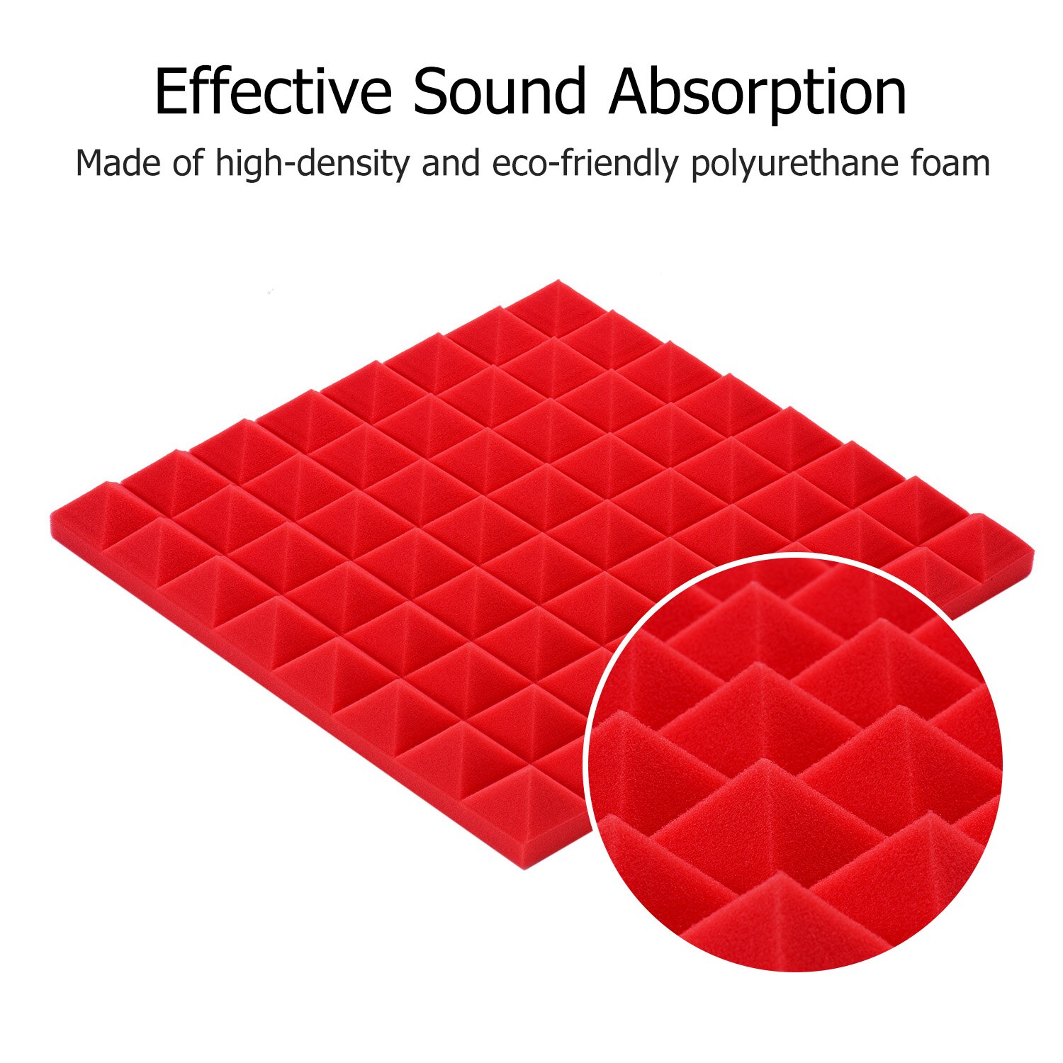 6PCS 20X20X2 Inches Acoustic Foam Panels Soundproof Foams Panels Wedges for Studio Home Walls Ceiling Sound Absorbing Insulation