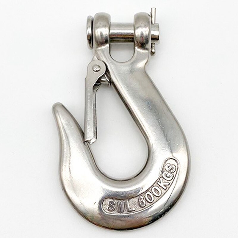 Loading Stainless Steel Swivel Lifting Hook With Latch Rigging Accessory