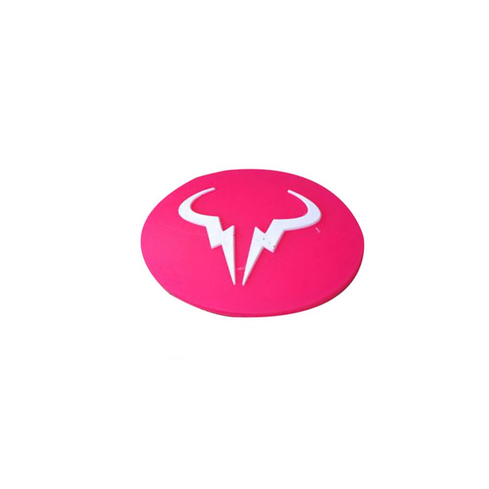 Durável anti-vibração raquete de tênis amortecedor animal cabeça de touro raqueta desenhos animados reduzir tenis raquete de silicone de alta qualidade: Rose Red
