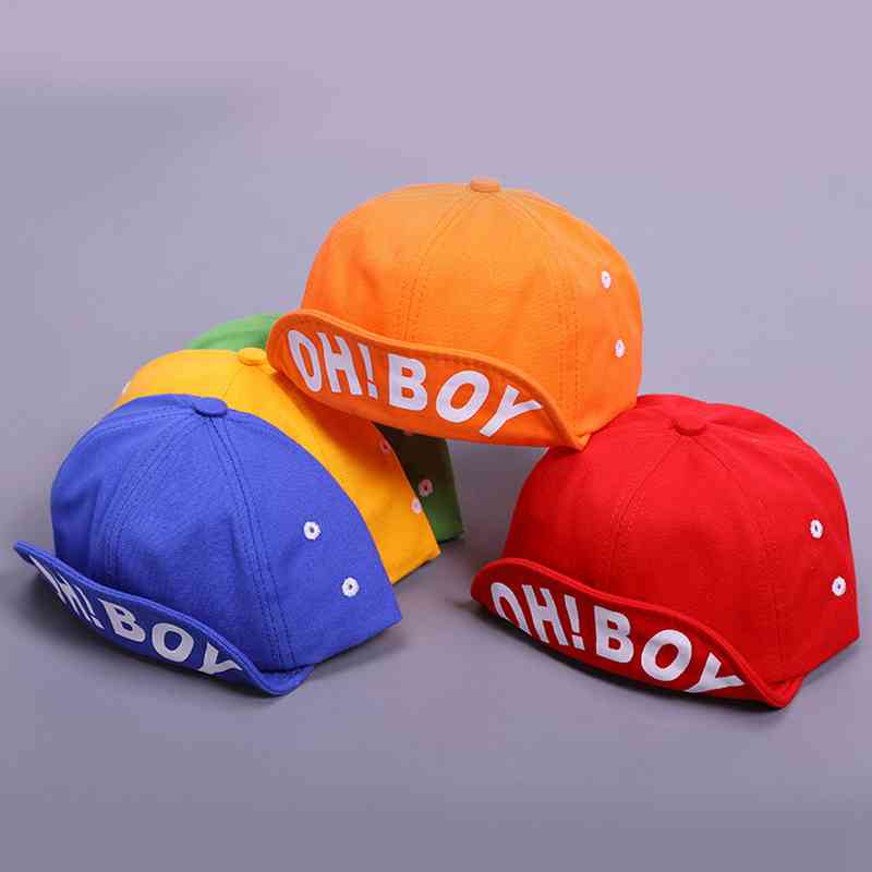 Brief Jongen Baby Cap Lente Zomer Kids Verstelbare Baseball Cap Effen Kleur Katoen Peuter Jongens Zonnehoed