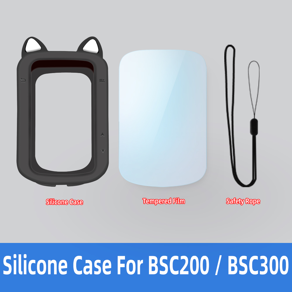 IGPSPORT BSC200 BSC300 película protectora de vidrio templado cubierta protectora de ordenador de bicicleta Protector de funda de silicona
