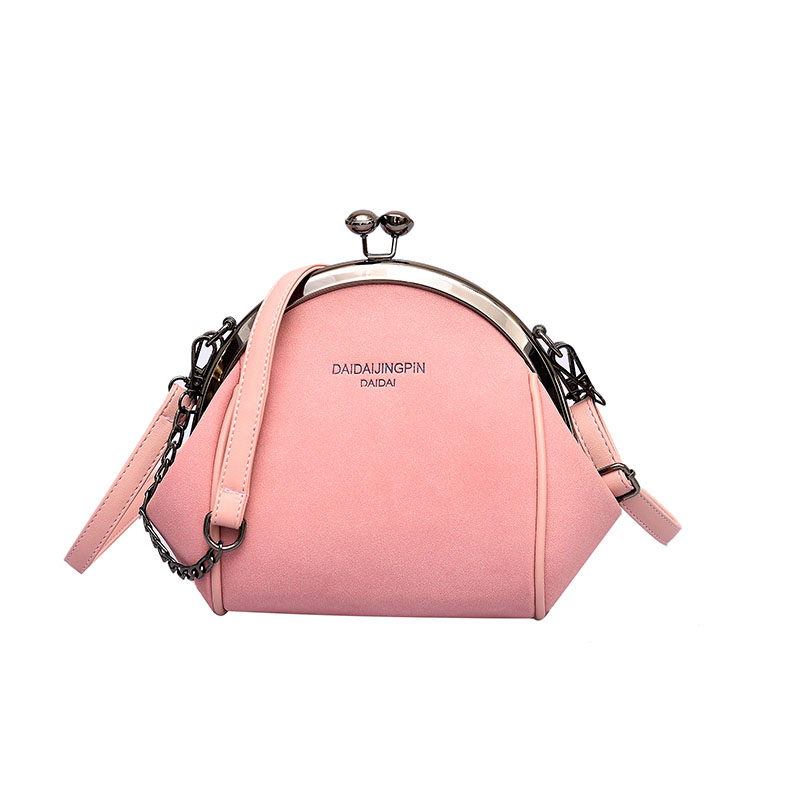 Bolso de hombro informal con solapa para mujer, bandolera pequeña, colores caramelo: Rosa