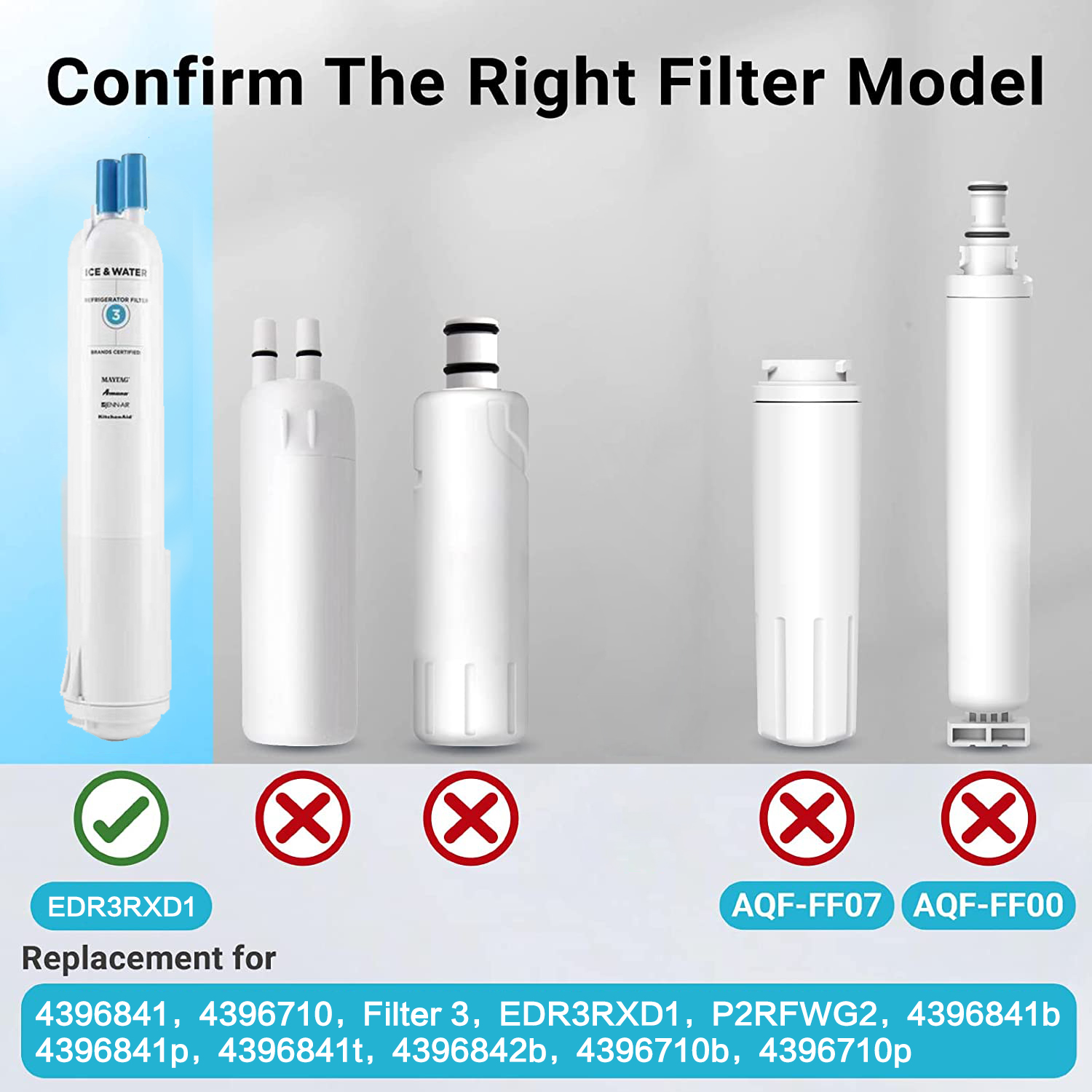 Edr3rxd1 Compatibel Met 4396841 4396710 Filter 3 P2rfwg2 9030 9083