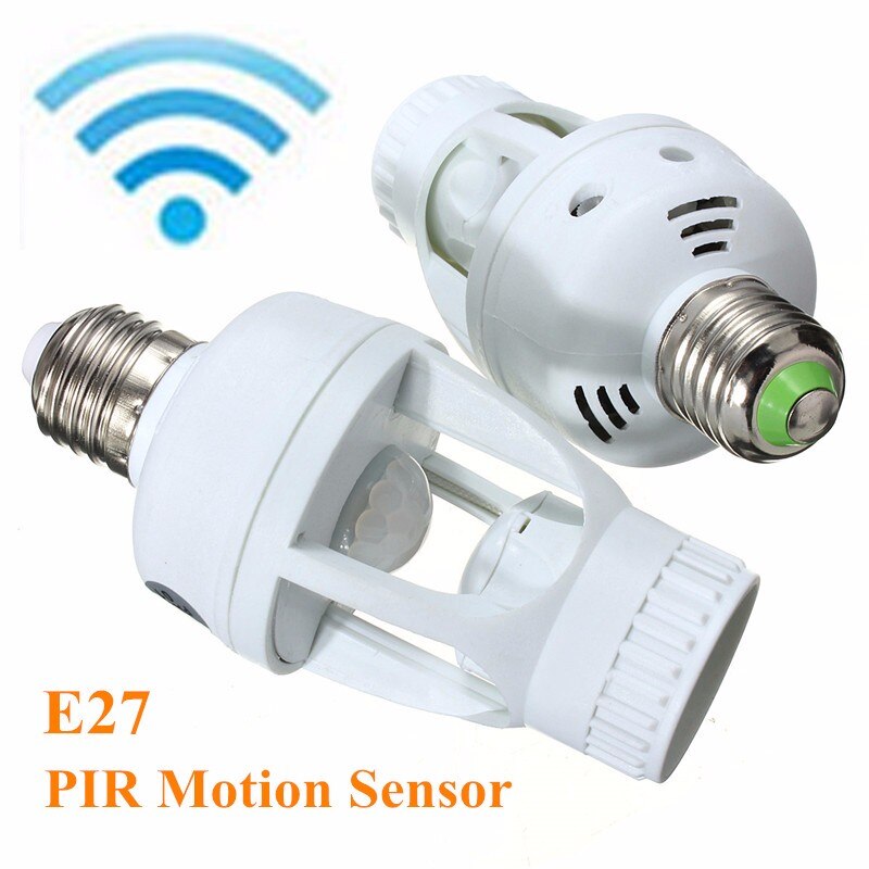 E27 Pir Licht Base 360 Graden Infrarood Pir Motion Sensor Led E27 Lamp Houder Schakelaar Voor Thuis Converter Adapter AC110V/220V