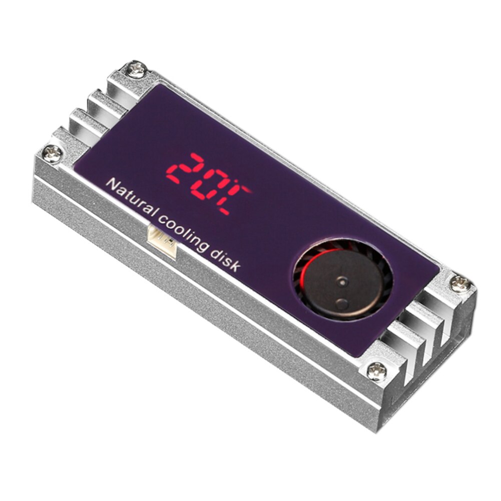 M2 SSD Kühlkörper Kühler Temperatur OLED Digital Anzeige M.2 2280 NVME SSD fest Zustand Festplatte Heizkörper Wärme Thermische Pad: Silber-