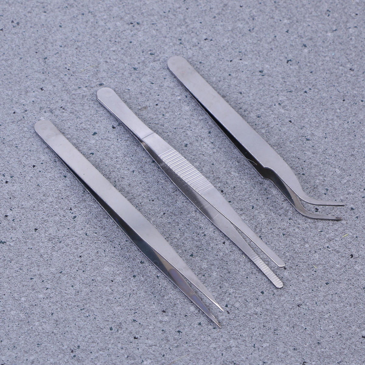 3PCS Premium Pinzette Edelstahl Nipper Clipper für DIY Handwerk (Gerade + Gebogene + Stumpfen Gezackten)