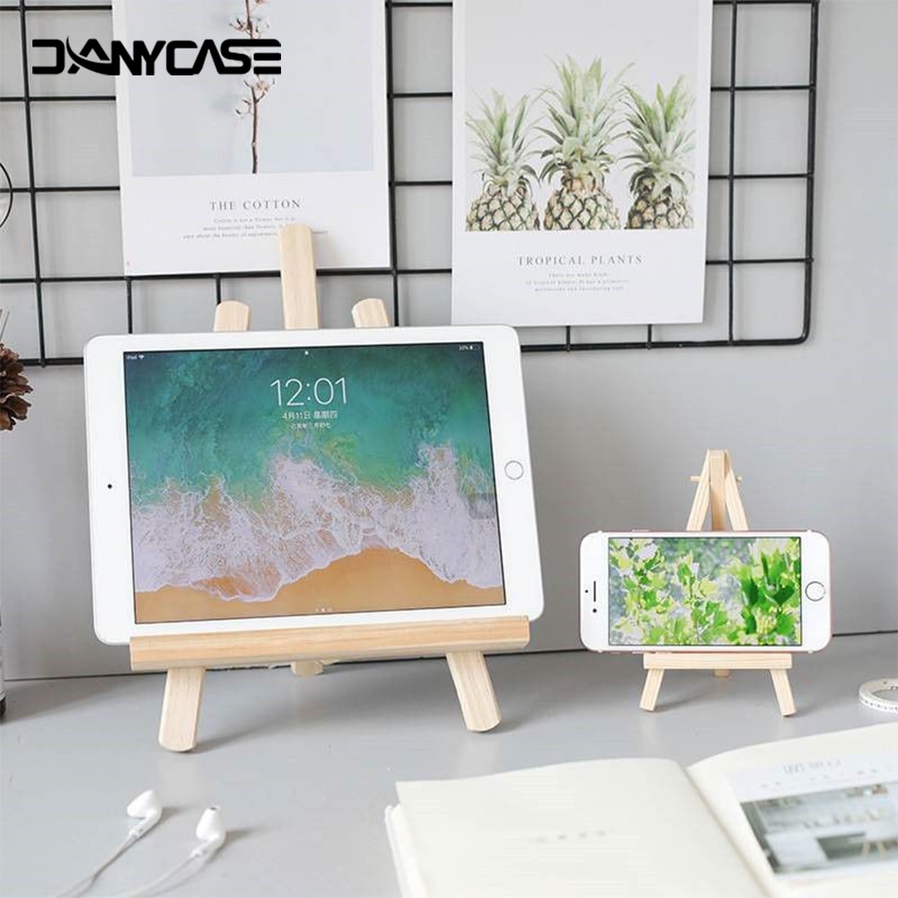 Tablet Stand Voor Ipad Xiaomi Samsung Huawei Kindle Desktop Verstelbare Houten Houder Mini Schildersezel Tablet Accessoires