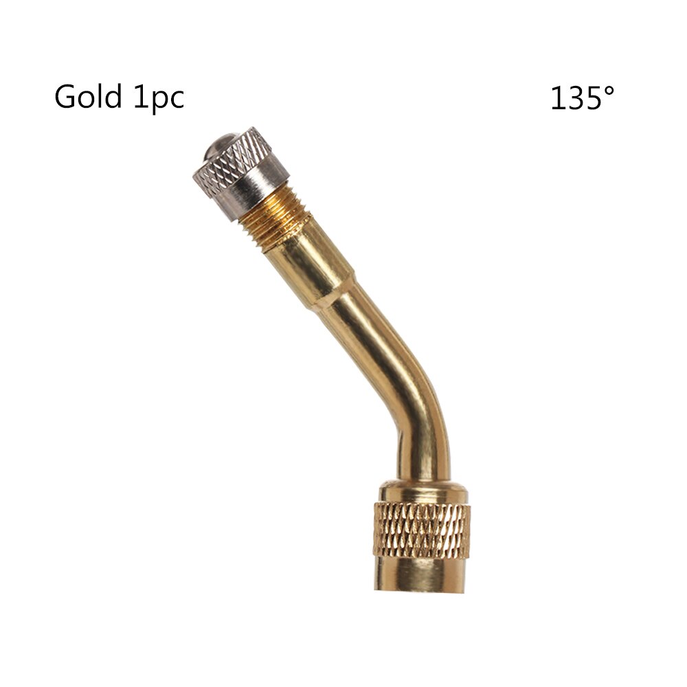 Vástago de aire de latón con ángulo de 45/1/2 grados para válvula de neumático, adaptador de extensión para coche, camión, motocicleta, accesorios para ciclismo, novedad de 90/135 Uds.: Gold 135 1pc