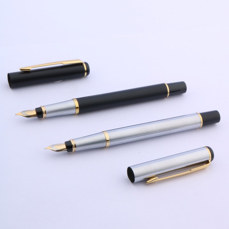 Baoer 801 Klassieke Pen Metal Black Rvs Golden M Vulpen Briefpapier Kantoor Schoolbenodigdheden