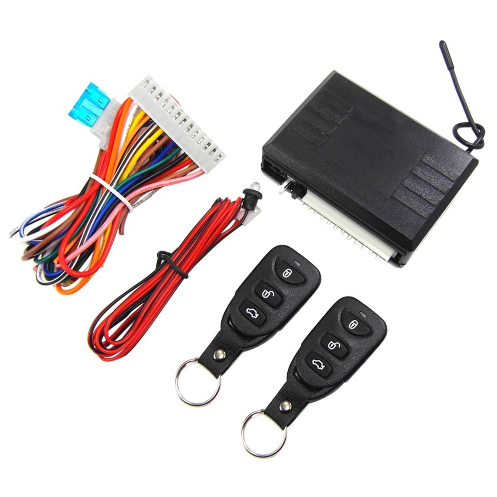 Universal Car Alarm Security System Keyless Entry + 2 Remote Control Burglar