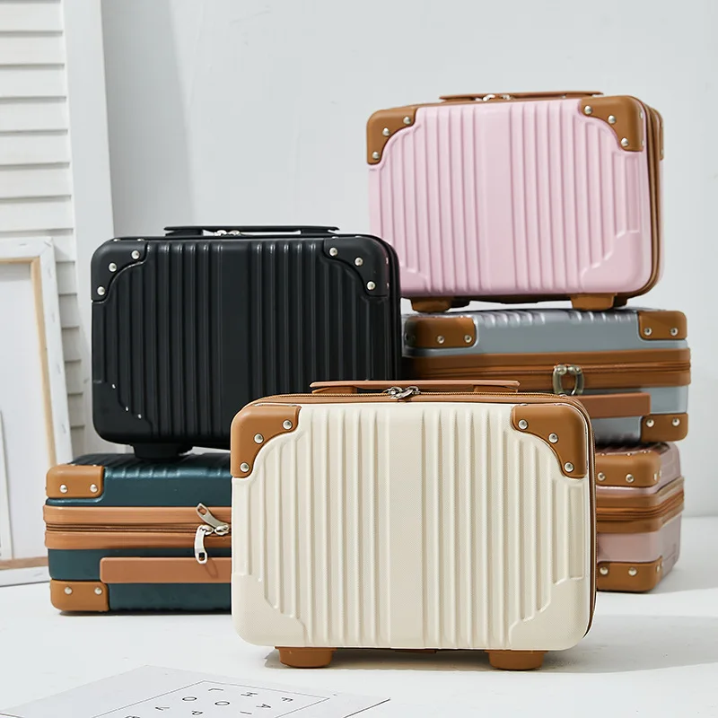 Mini Luggage 14 Inch Small Lightweight Makeup Travel Suitcase for Students Portable Durable Handheld Carry-On Bag