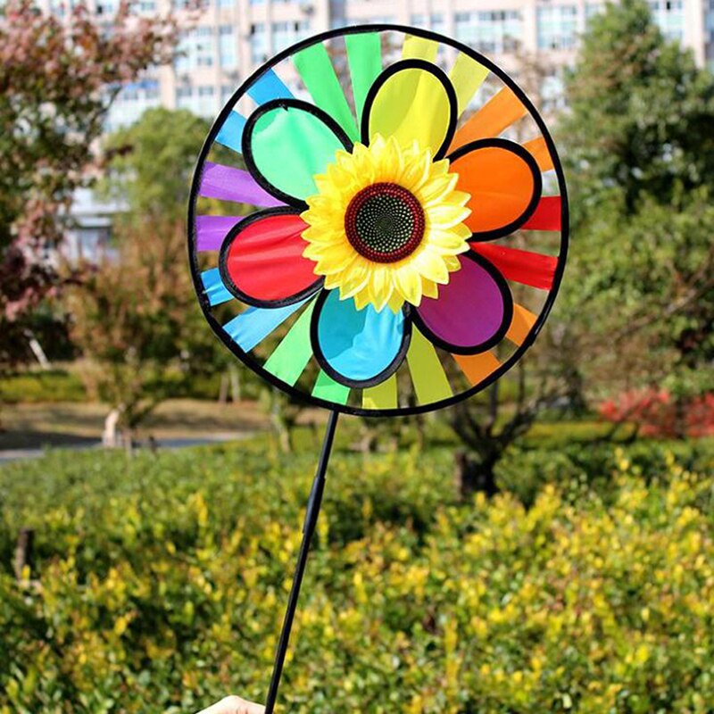 Molino de girasol remolino viento Spinner casa decoración de patio jardín niños niño juguete
