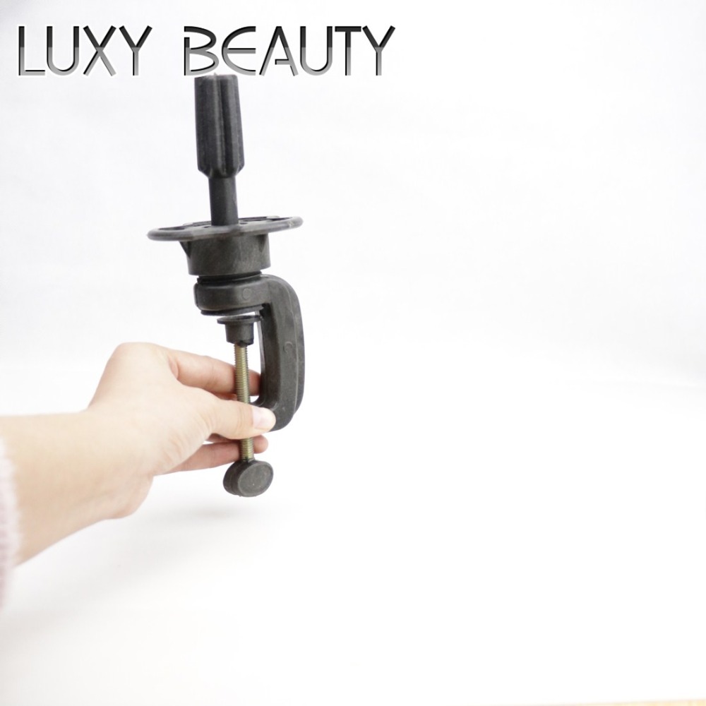 Soporte para pelucas de pelo , cabeza de Maniquí de entrenamiento, entrenamiento de peluca ajustable con aparatos de estilismo, soporte de utilidad negro