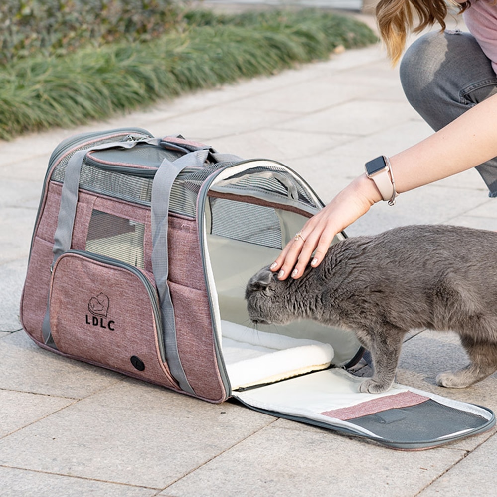 Portable Cat Carrier Bag Pet Puppy Travel Bags Breathable Mesh Dog Backpack Cat Carrier Outgoing Foldable Zipper Pets Handbag