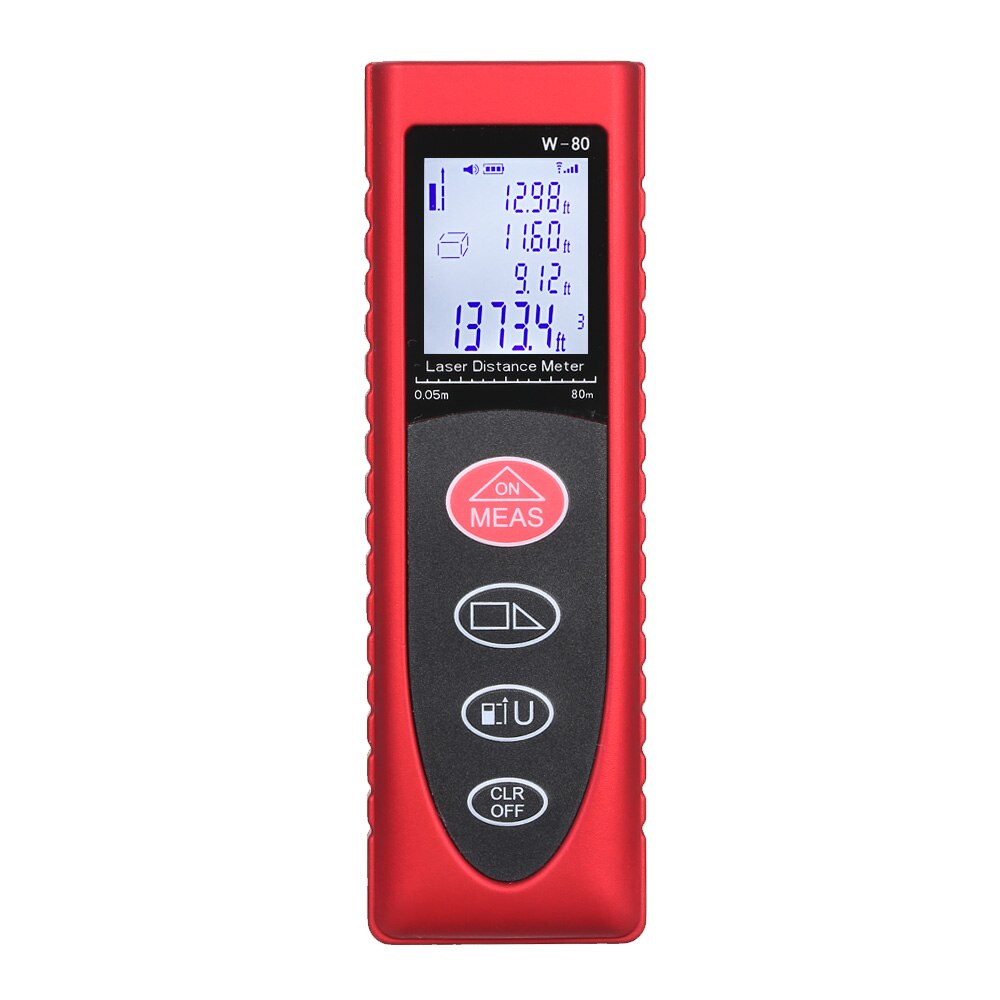 40m Smart Handheld Distance Meter Portable Multifunction Space Measuring Tool with Backlit LCD Rangefinder Measure Distance