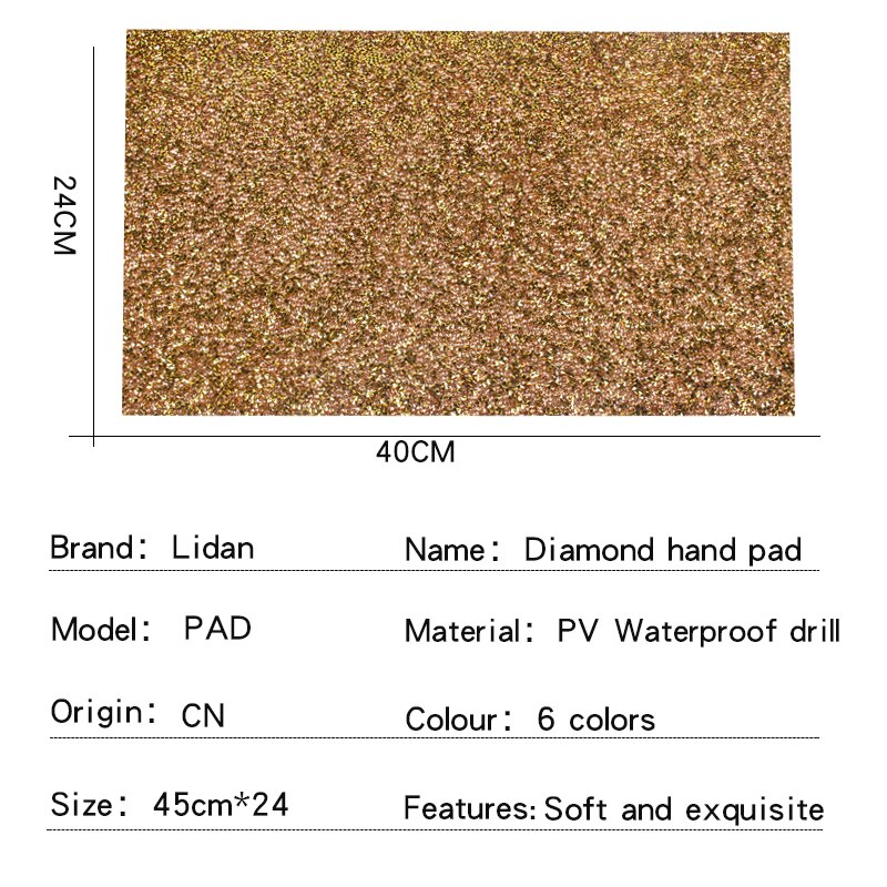 Esterilla de mesa para manicura, cojín brillante de diamantes de imitación, almohadilla plegable lavable para salón de manicura, herramienta de manicura para práctica de descanso de manos