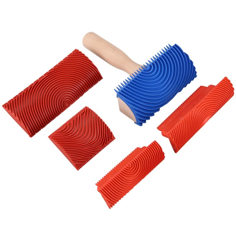 Rouleau à bois, outil de veinage, peinture murale, rouleau à bois, outil de peinture à veinage en caoutchouc, aspect bois véritable, décoration de pièce, outil de bricolage