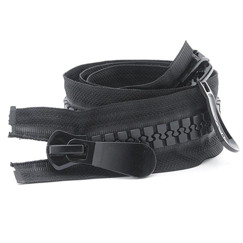 No. 20 zip Double-headed double-open zipper strip Cotton coat plastic long down jacket shed zipper Garment accessories RT016: black / 150cm