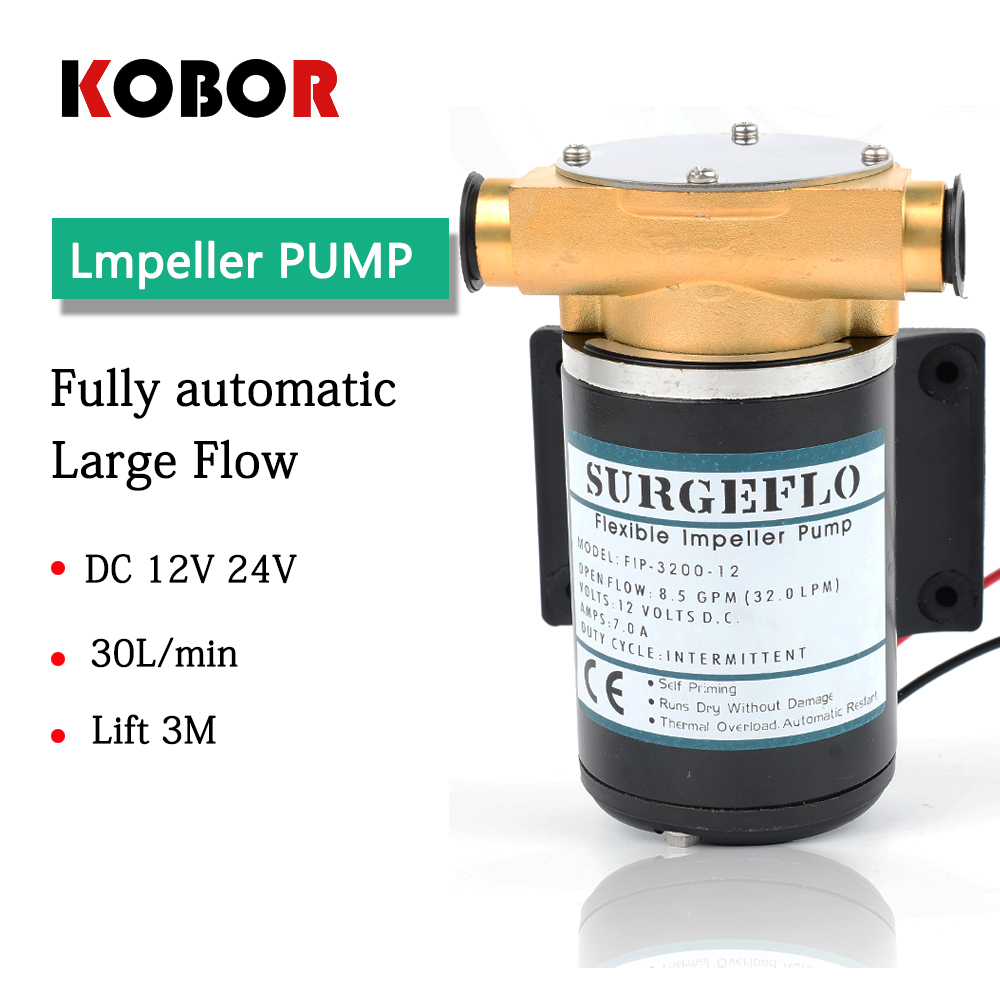 Fip-3200 30l/min 12v 24v Automatic Electric Surface Centrifugal Pump Deck Wash Engine Cooling Pump Flexible Impeller Pump