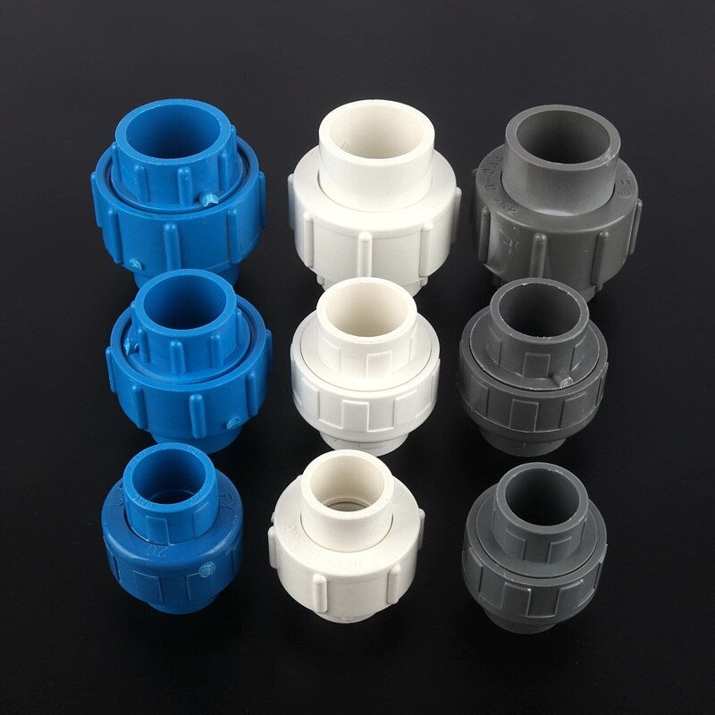 1pc Inner Dia 20/25/32mm PVC Straight Union Connector Plastic Water Supply Pipe Fittings Garden Irrigation PVC Quick Connectors