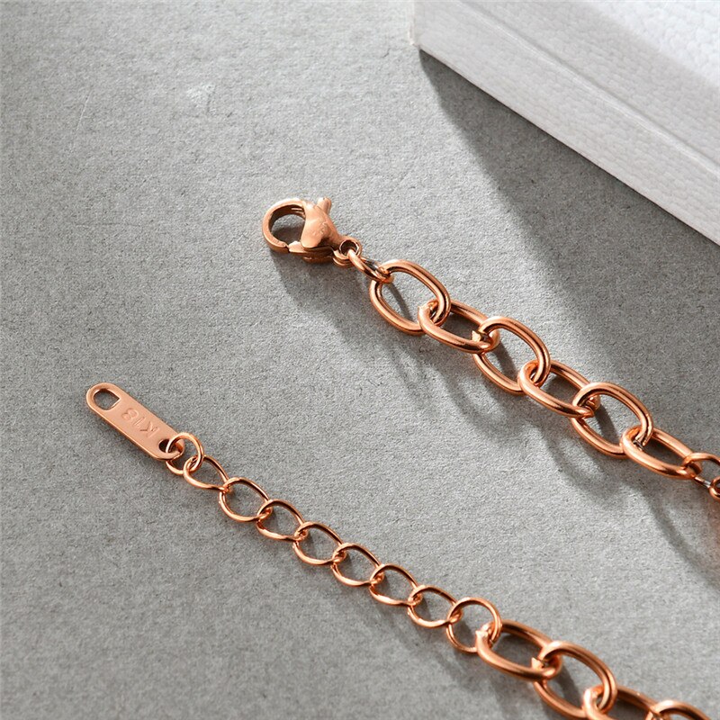 Roman Numeral Shell Bracelets For Women Stainless Steel Brand Jewelry Bracelet Ladies Rose Gold Chain Bracelets Female Silvery