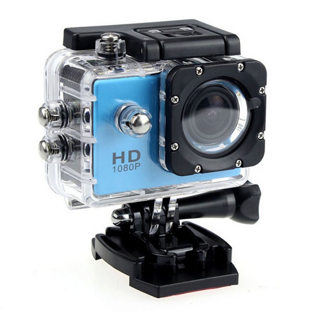 Caméra d&#39;action numérique étanche 2.0 &quot;HD 1080P/24fps, capteur CMOS, objectif grand Angle 1080P, caméra de sport professionnelle: blue
