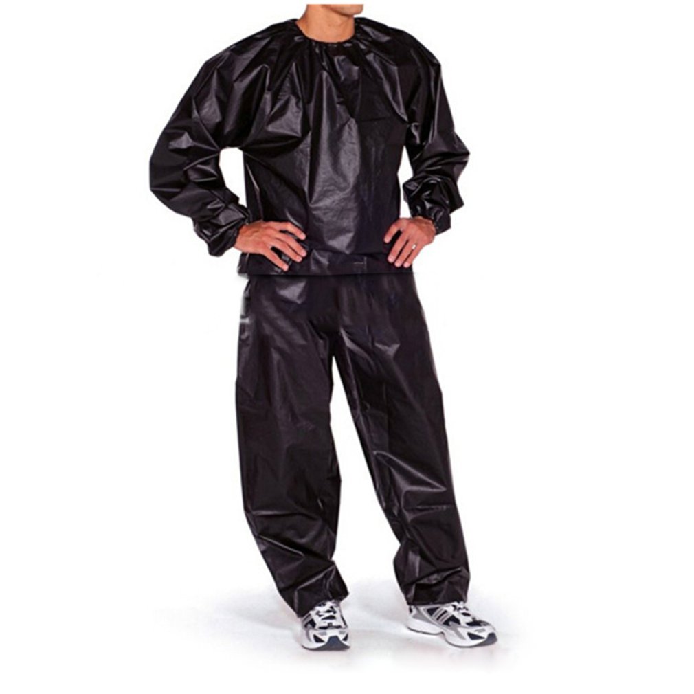 Waterproof Windproof PVC Sauna Suit Anti-Rip Training Fitness Weight Loss Sport Sauna Clothes Solid Color Gym Suit