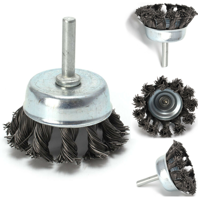 1Pcs 1/4" Rotary Knot Flat Cup Wire Wheel Brush For Angle Grinder Rust