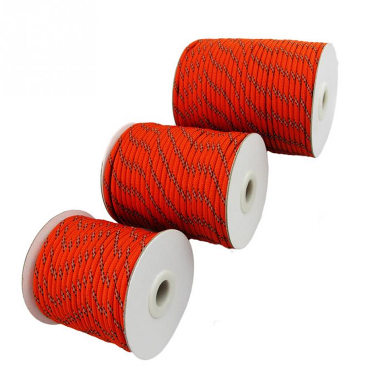 Paracord da campeggio all&#39;aperto 4mm corda per tenda riflettente in grassetto 20M 30M 50M baldacchino multifunzione cavo antivento abbigliamento sportivo all&#39;aperto