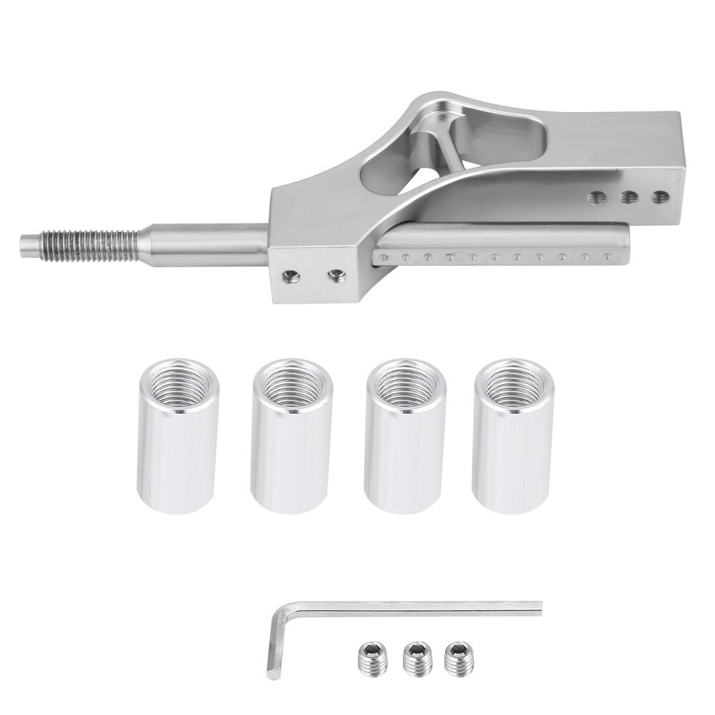 Car Stainless Steel Adjustable Height Lever Extension For Manual Shift Knob Easy To Install No Color Fading: Silver