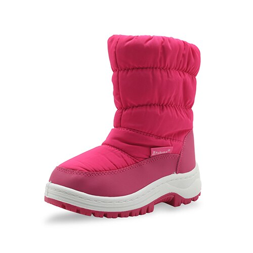 Apakowa fille neige plate-forme bottes en peluche imperméable enfants bottes d'hiver avec fermeture éclair doublure peluches bébé chaussures 1 an costume: peach / 6