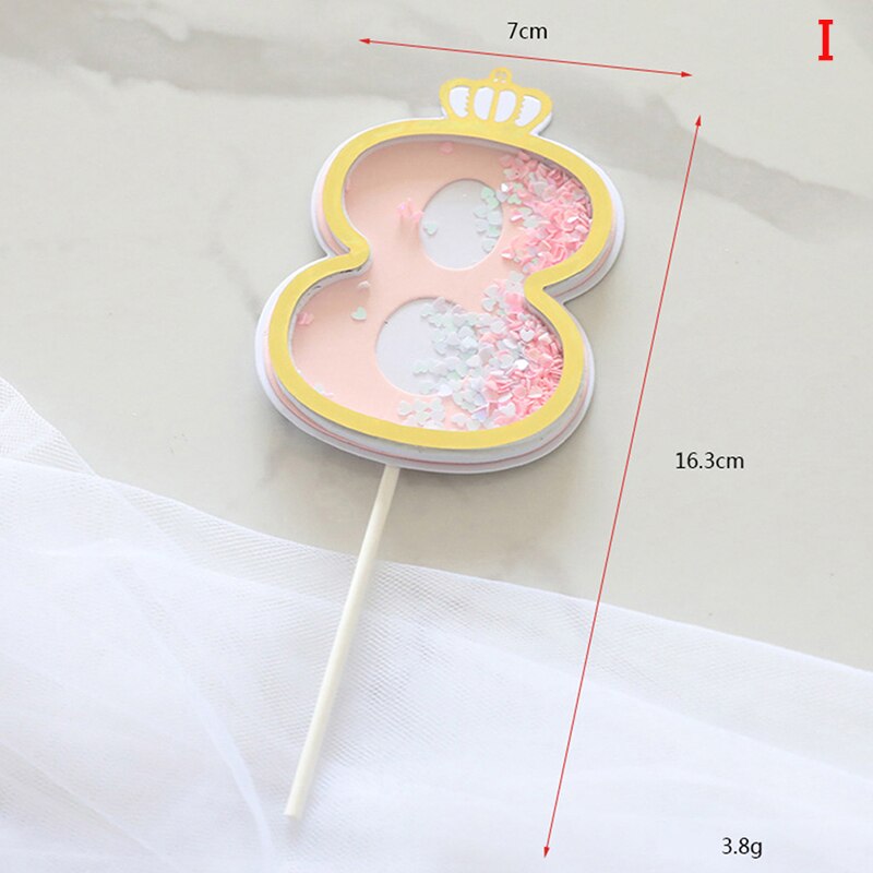 1pcs Number Cake Toppers Baby Shower Birthday Decoration Birthday Party Cake Insert Cake Decoration Wedding Cakes Dessert Decor: 8