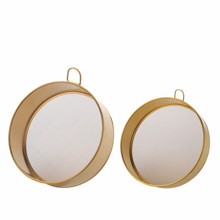 1/2Pcs Cuisine Rond Fine Maille Tamis Filtre À Farine Domestique Tamis à Farine En Acier Inoxydable Filtre à Thé De Cuisson Poudre De Cacao Tamis: gold 2pcs