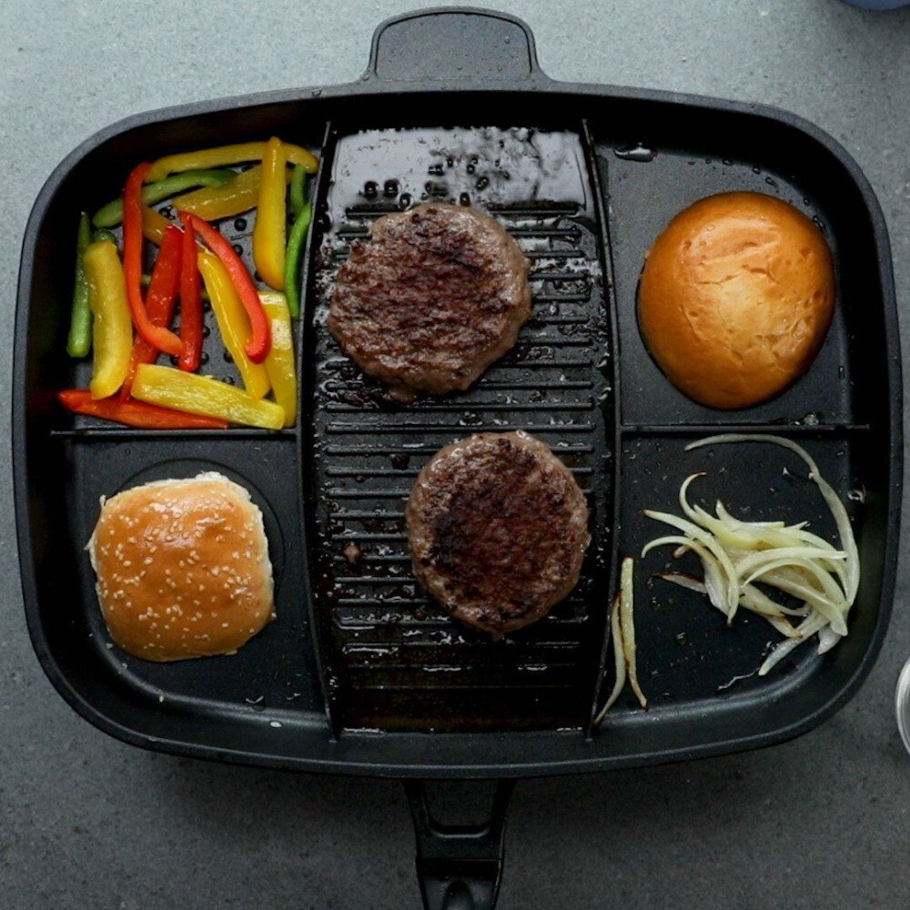 5 in 1 monikäyttöinen erotus pääpannun paistinpannu aamiainen tarttumaton grilli paista uunin ateria paistinpannu grilli levy paistinpannu