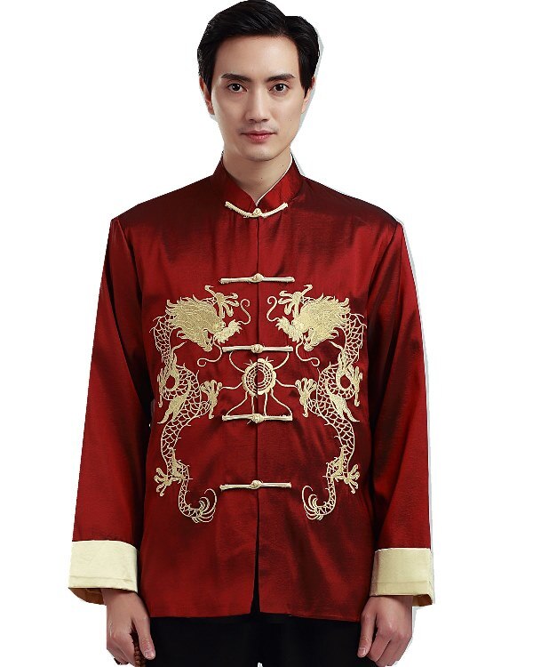 Shanghai Geschichte chinesischen Jacke für männer chinesische traditionelle kleidung drachen Shirt Chinesisch traditionell Drache jacke Mann: verrotten / XL