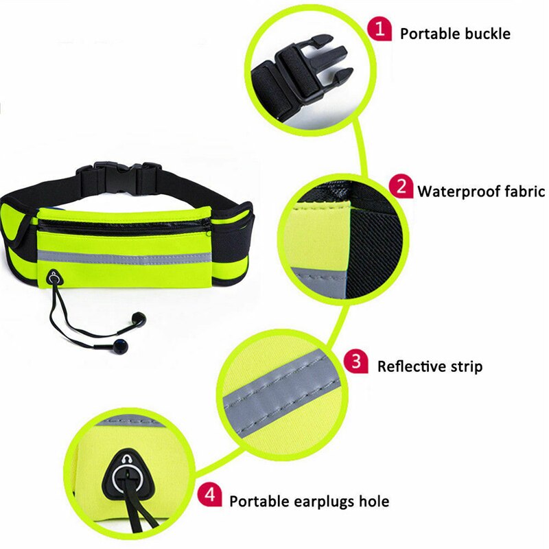 Women Men Unisex Sports Waist Pack Casual Running Belt Gym Waist Pouch Runners Bum Bag Jogging Phone Holder