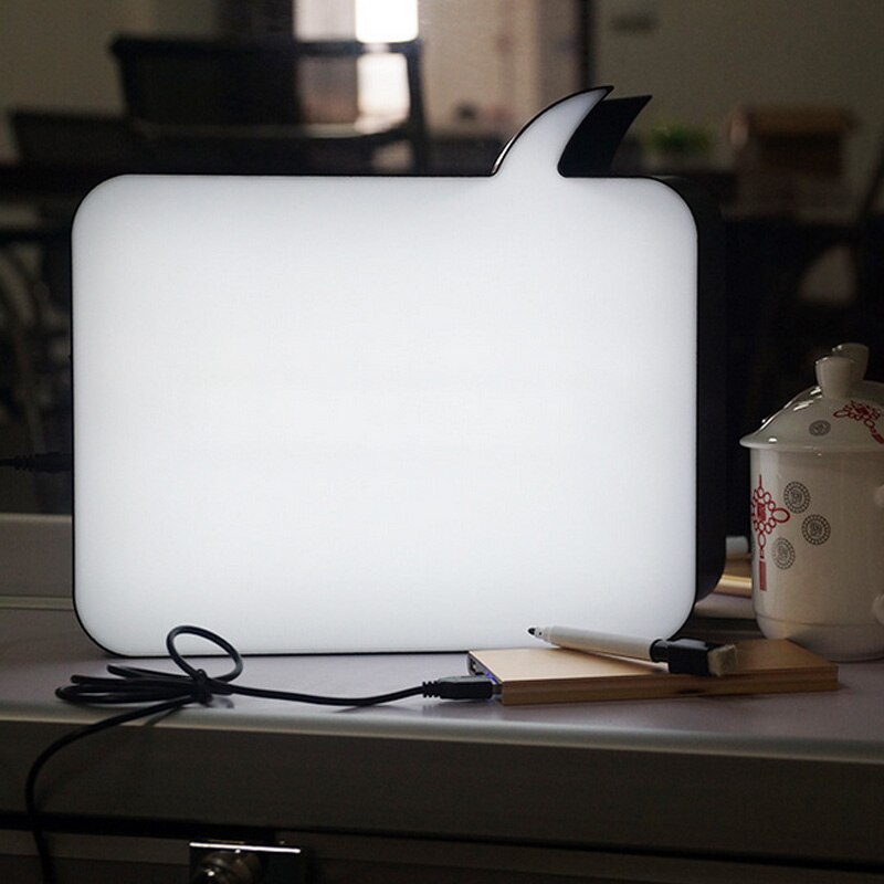 DIY A4 LED Message Handwriting Light Box,Speech bubble Writeable LED Writting Light box with Marker