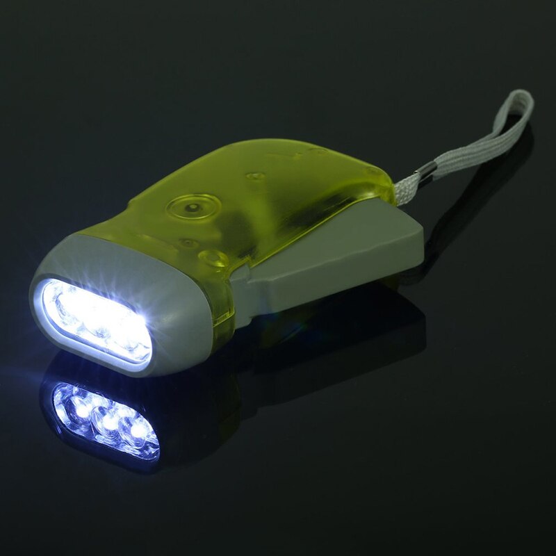 3 LED Handpressen Dynamo Kurbel Energie Wind hoch Taschenlampe Taschenlampe Handpresse Kurbel Camping Lampe Licht für draussen-Zuhause