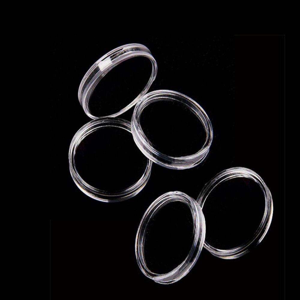 10 stuks/set doorzichtige ronde plastic doosjes 30mm munten