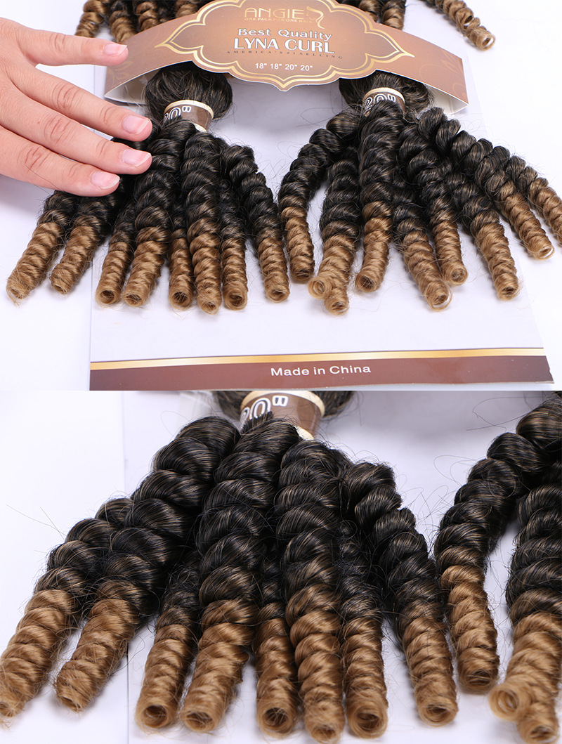 Paquetes de pelo rizado Eunice Funmi 4 unids/pack 18 18 20 20 pulgadas Color puro resistente al calor #2 #4 coser en extensiones de cabello sintético