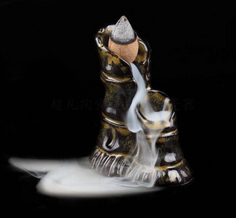 The Mini Backflow Incense Burner Ceramic Cone Censer Small Tearoom Ornaments Sandalwood Burners Incense Base for Home Decor