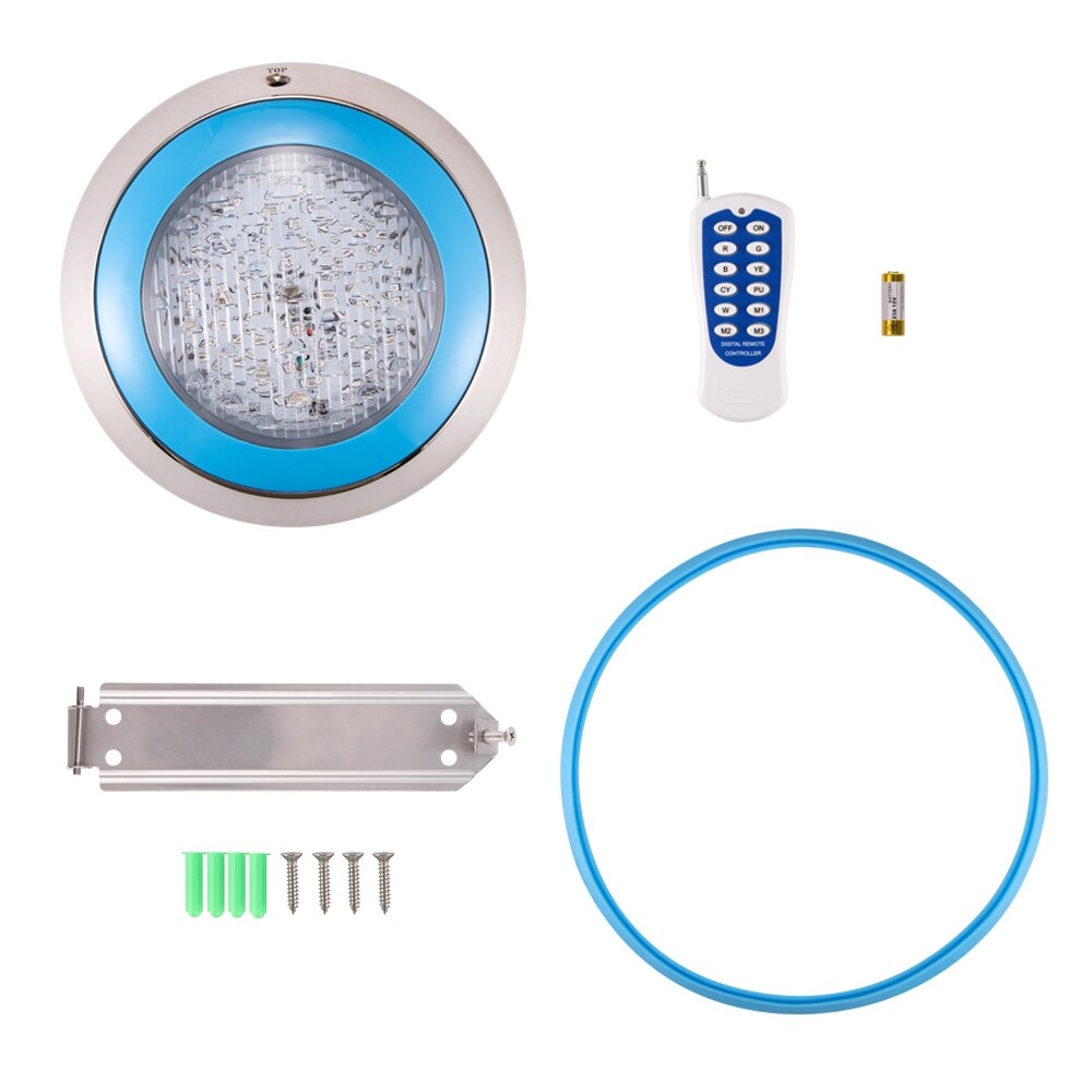 24 LED Underwater Swimming Pool Light Multi-Color 12V 24W with RGB Remote Controller Outdoor Lighting Waterproof Underwater Lamp