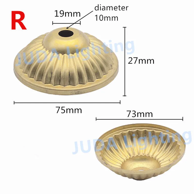 Tappo di copertura in metallo di rame tappo decorativo per tubo lampada in ottone M10 foro luce accessori per la decorazione del corpo per lampadario luci in ceramica a portato: giallo
