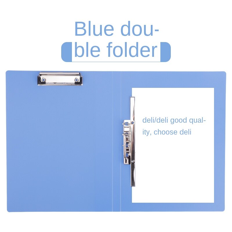 Dossier longueur pince pince plaques A4 dossier trombone bureau classé fort papier dossier étudiant Double pince: 5309Blue