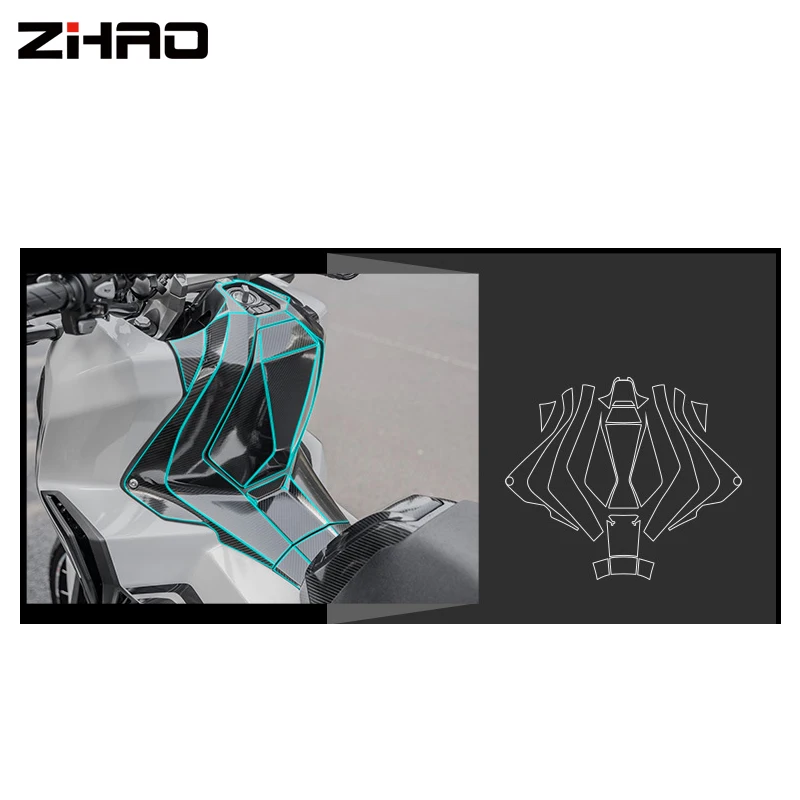 Autocollant en carbone pour moto et Scooter X ADV 750 Xadv 750, autocollant de protection pour tampon de réservoir de moto –: Lavande